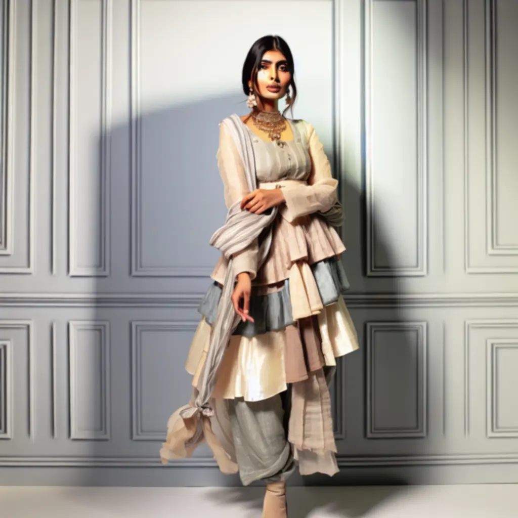 Moodboard z eleganckimi stylizacjami i tkaninami w stylistyce StyleWearHubPL