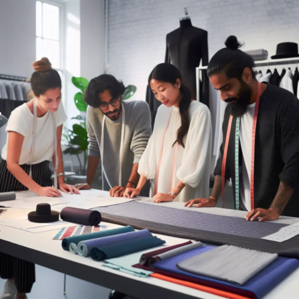 Zespół projektowy pracujący w studio nad nową kolekcją