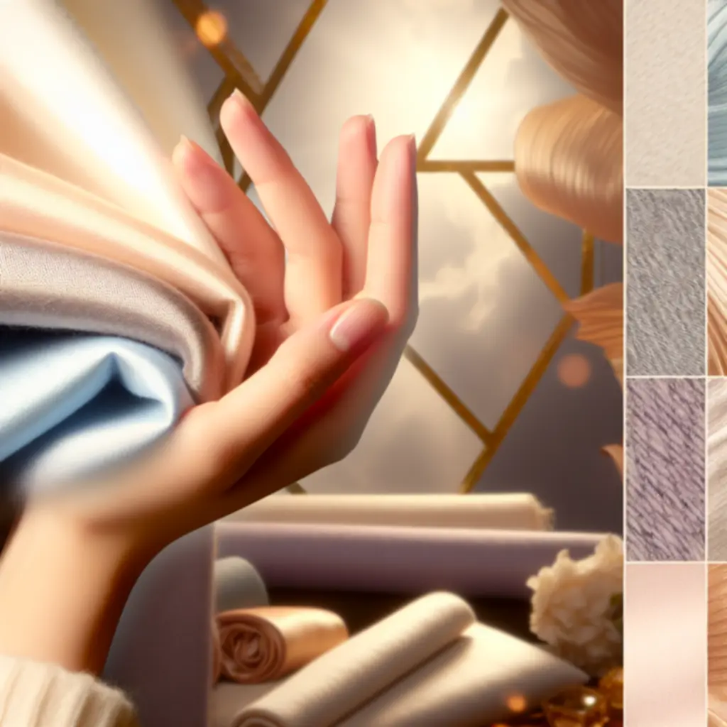 Zbliżenia luksusowych tkanin w kolekcji premium StyleWearHubPL